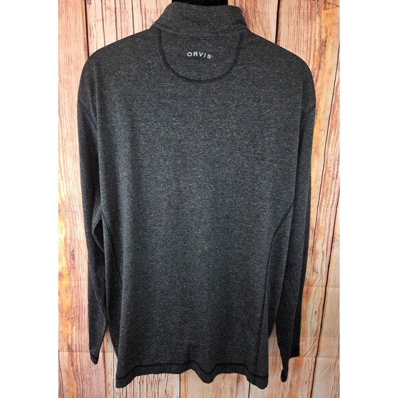 Orvis Mens Charcoal Gray Quarter Zip Pullover Small Classic Collection - Picture 2 of 7
